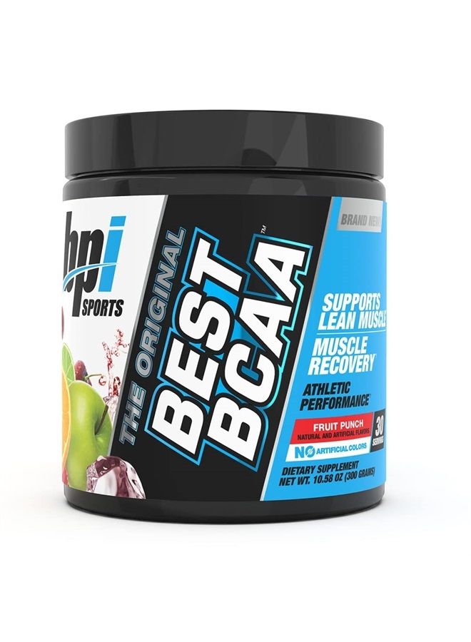 BPI SPORTS Best BCAA - Building Blocks of Protein and Muscle - Post-Workout Recovery - Weight Loss Support - Fruit Punch, 30 Servings, 300 grams  - Image 1