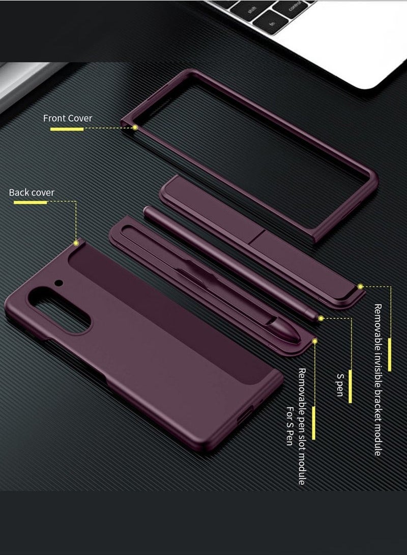 CATANES ( Case for Galaxy Z Fold 6 ) Premium Samsung Galaxy Z Fold 6 Case with Built-in S Pen Holder Sleek Protection for Your Foldable Maroon Color - Image 3