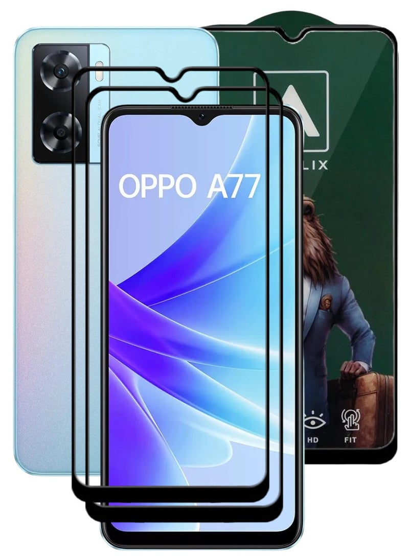 ACLIX 2 Pieces Antistatic ESD Dustproof Premium Quality High Definition Tempered Glass Screen Protector Designed For Oppo A77 4G - Image 1