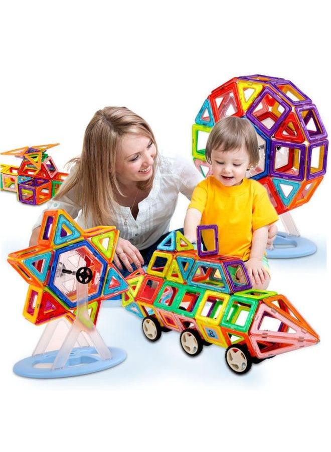 Magnetic Pieces Building Blocks Children's Pure Magnet Iron Shot Toy Boy's Intelligence Brain Girl's Educational Assembling Multifunctional-Color:58 Film 【send Box + Wheel Ferris Wheel】】 - Image 3