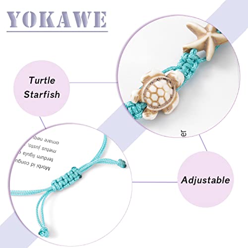 Yokawe Boho Turtle Anklets Bracelets Blue Starfish Summer Beach Waterproof Barefoot Sandals Jewelry for Women - Image 5