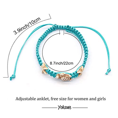 Yokawe Boho Turtle Anklets Bracelets Blue Starfish Summer Beach Waterproof Barefoot Sandals Jewelry for Women - Image 3