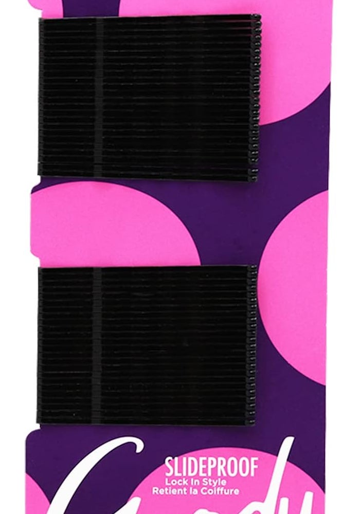 Goody Slideproof Bobby Pins - 48 Count Crimpled Black Hair Accessories for All Hair Types - Image 1
