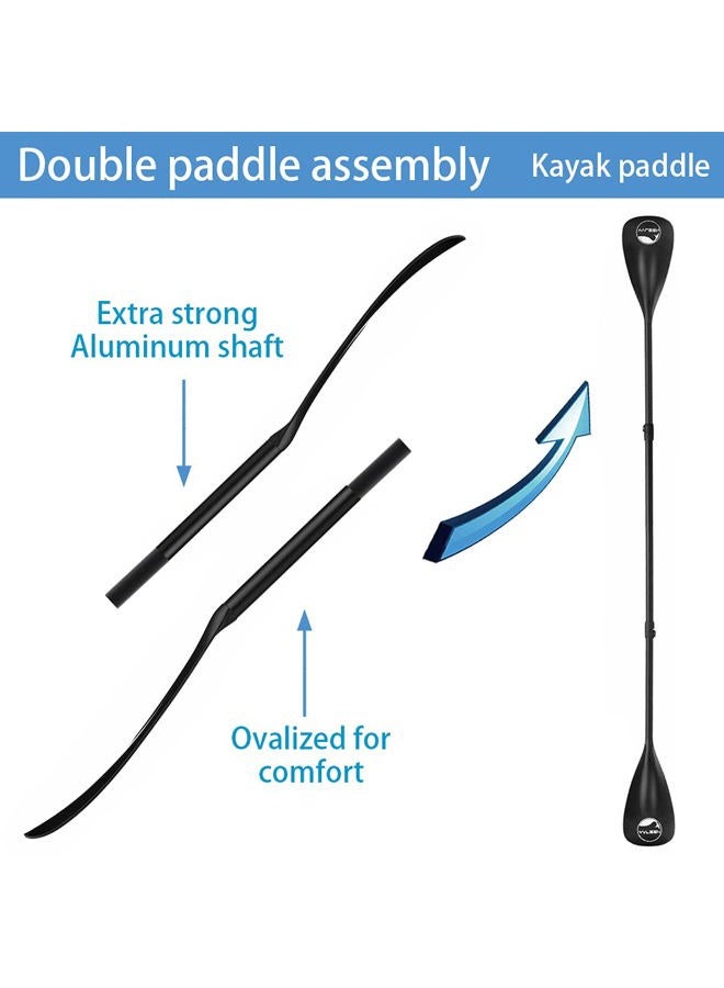 YVLEEN Alloy SUP Paddle - Adjustable Stand Up Paddle Board Paddle - 3-Piece or 4-Piece Floating Kayak Paddle - Image 3