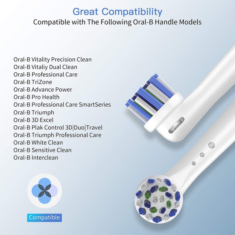 TINGOX Replacement Toothbrush Heads for Oral B Braun, 8 Pack Professional Electric Toothbrush Heads, Precision Clean Brush Heads Refill Compatible with Oral-B 7000/Pro 1000/9600/ 5000/3000/8000 (8pack) - Image 3