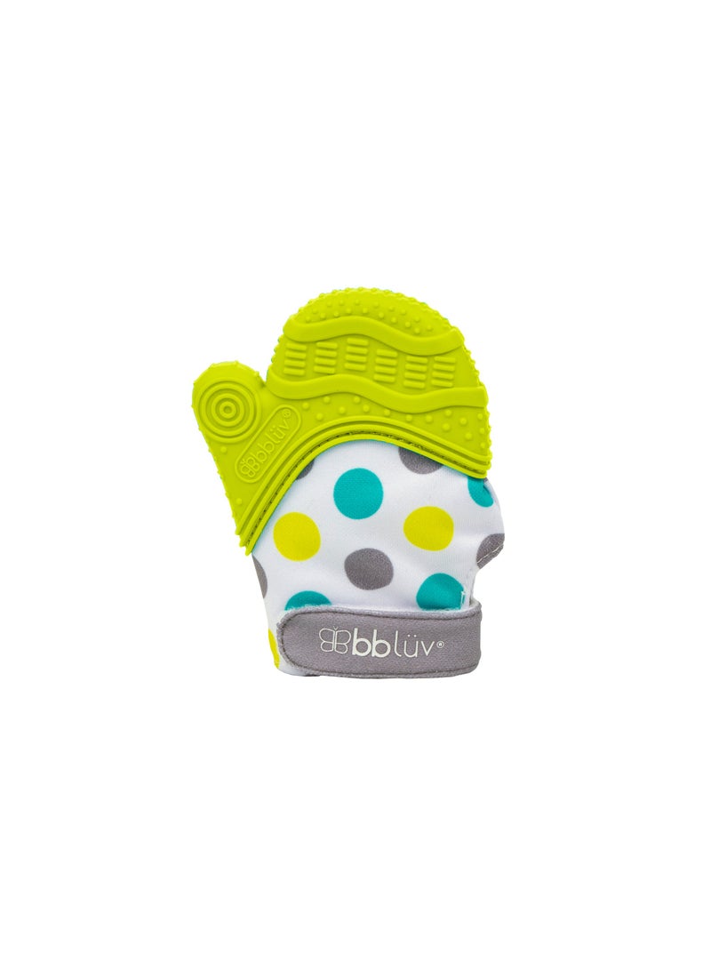 bbluv bblüv Glüv Baby Teething Mitten – Soft Silicone, BPA-Free, Crinkle Sound, Adjustable Strap, Soothing & Safe for Infants 3M+, Washable & Travel Bag Included  - Image 1