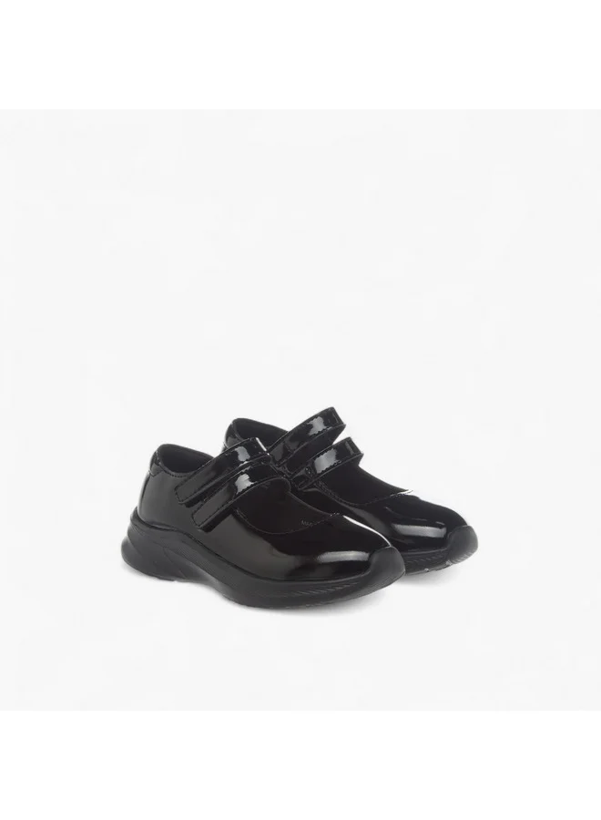 Flora Bella By Shoexpress Girls Solid Mary Jane School Shoes with Hook and Loop Closure