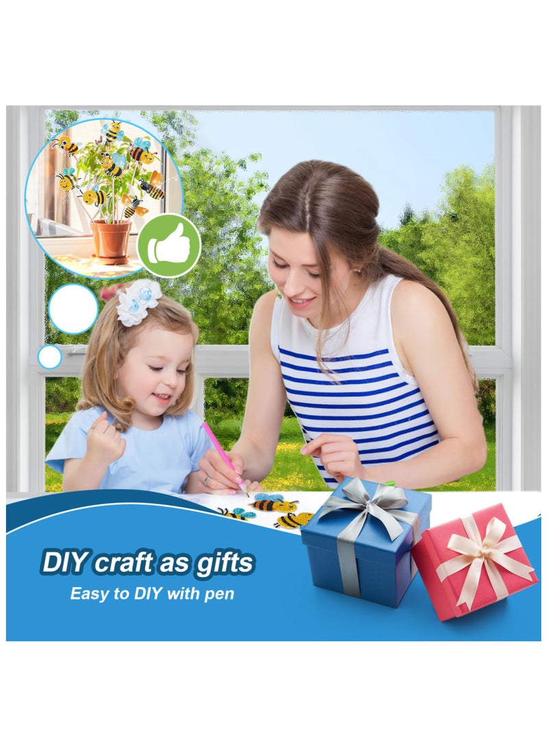 SYOSI Diamond Art Kits, 8 Pcs Bee Style Diamond Art Kits for Indoor Outdoor Garden Decor, Garden Stakes Diamond Art Kits for Adults, DIY Diamond Art Accessories, Diamond Ornaments for Family, Party Decor  - Image 5