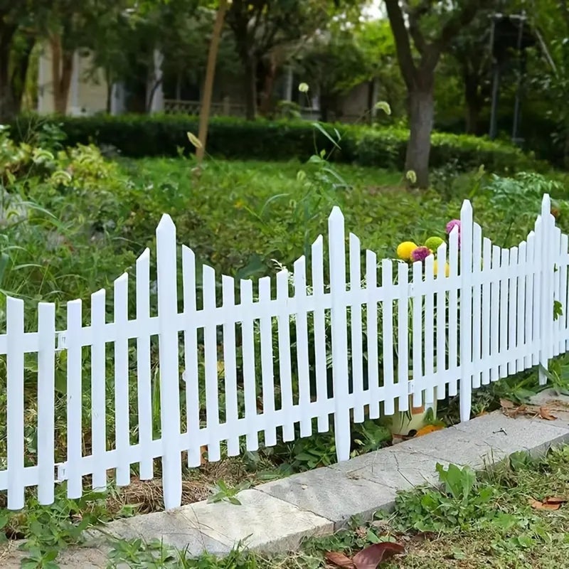 Nasmodo Garden Fence for Outdoor Plant Partition Fence for Balcony Picket Self Standing Fence for Outdoors Decorative Fence (White - 50 * 42 CM) (White, 2pcs) - Image 5