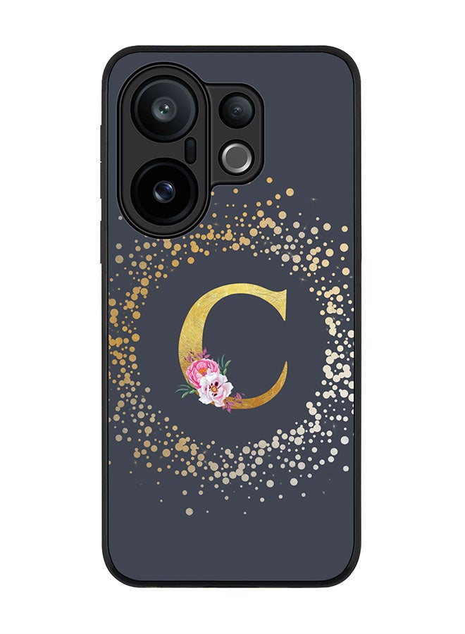 Stylizedd For vivo X200 FE / S30 Pro mini Case,Slim fit Camera Protection, Shockproof Thin Phone cover  - Custom Monogram Floral - C  (Grey )