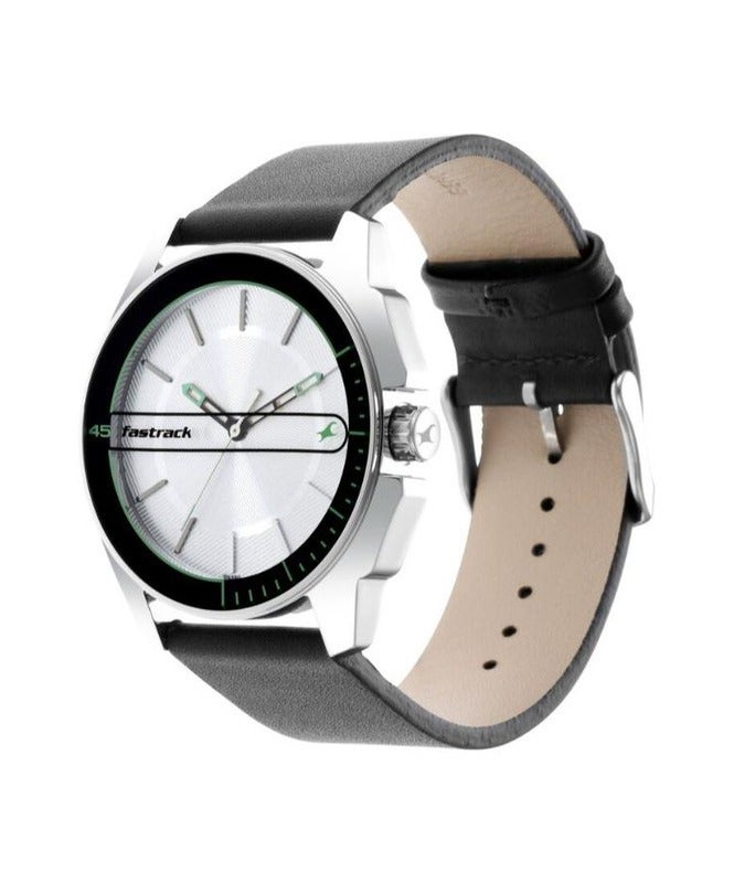 Fastrack By Titan Wear Your Look Quartz Analog Silver Dial Leather Strap Watch for Men 3089sl15 - Image 3