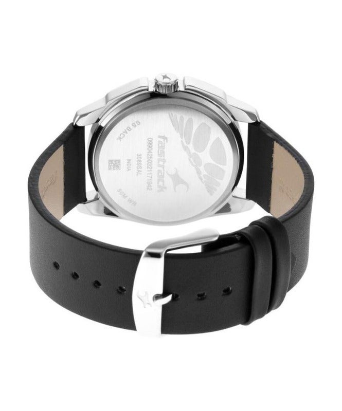 Fastrack By Titan Wear Your Look Quartz Analog Silver Dial Leather Strap Watch for Men 3089sl15 - Image 5
