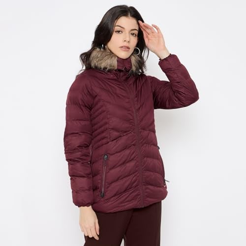 Duke Stardust Women Full Sleeve Quilted Jacket (SDZ4168_Wine_XL) - Image 2