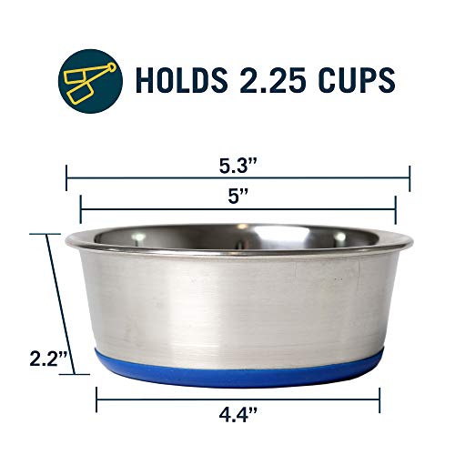 Our Pets OurPet's DuraPet Premium Dishwasher Safe Stainless Steel Dog Bowl for Food or Water [Multiple Sizes for Small to Large Dogs] in Traditional or Wide Base Design - 2.25 Cup - Image 2