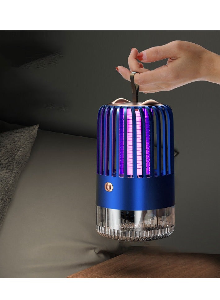 Bluejw Mosquito Lamp Fan, Suction Fly Lamp, Electric Shock Mosquito Killer, Mosquito Repellent Artifact, Portable Insect Fly Trap, Fly Zapper for Home, Backyard, Patio, Camping (Blue)  - Image 2