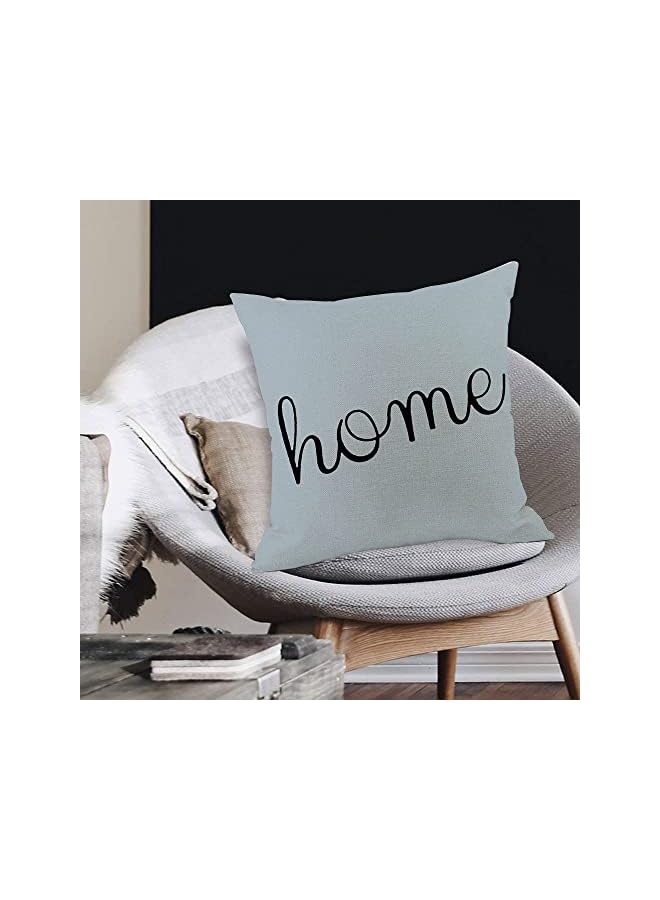 The Bros Throw Pillow Covers 4 Pack 45x45cm Cotton Linen Modern Geometric Square Pillowcases for Couch Sofa Chair Bedroom Home Decor Blue - Image 4