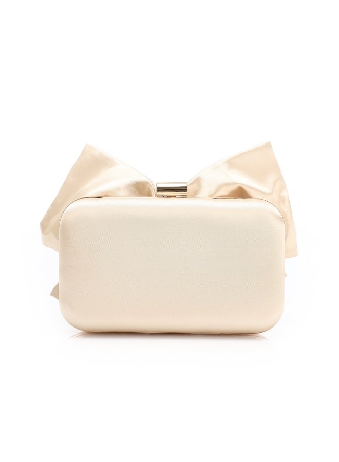 Mr.joe Satin Bow Evening Clutch - Gold - Image 3