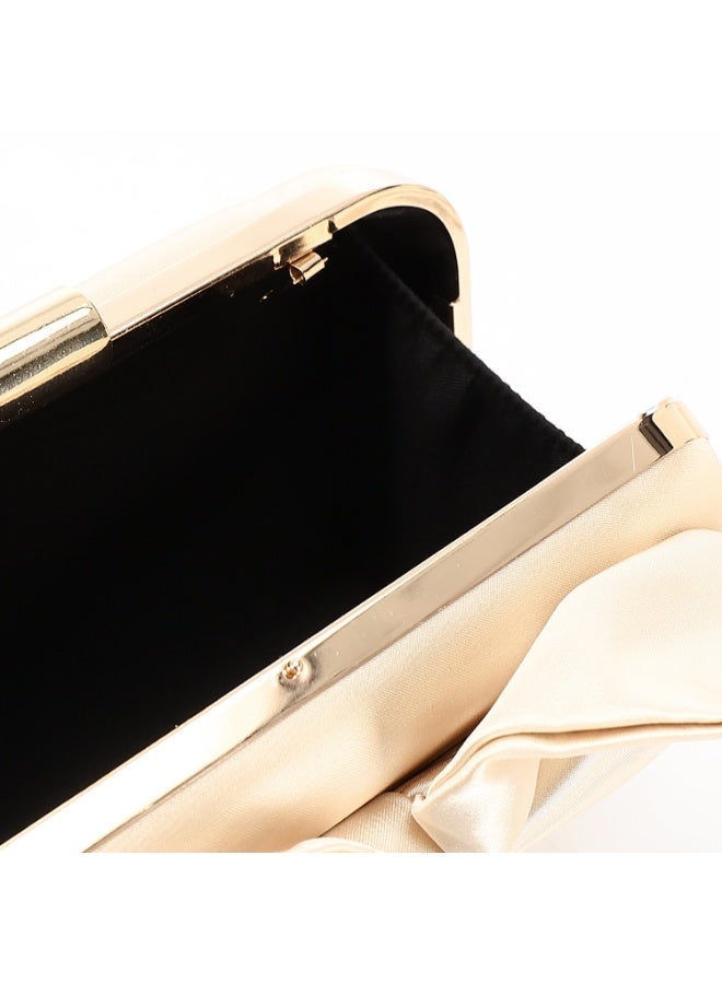 Mr.joe Satin Bow Evening Clutch - Gold - Image 4