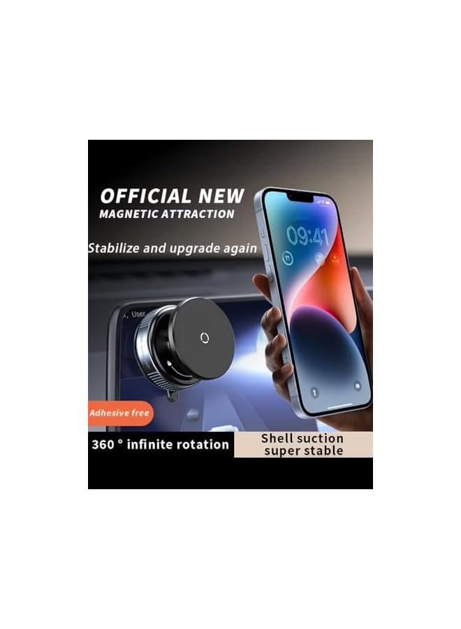 S-TOP Magnetic Car Phone Holder with Strong Grip, 360° Rotation, Vacuum Suction Cup, Dashboard & Windshield Mount for Smartphones - Image 4