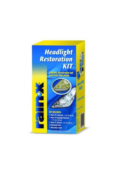 Rain-X Car Headlight Restorer Restoration Kit Headlight Restoring Kit Removes Discoloration And Haze From  Plastic