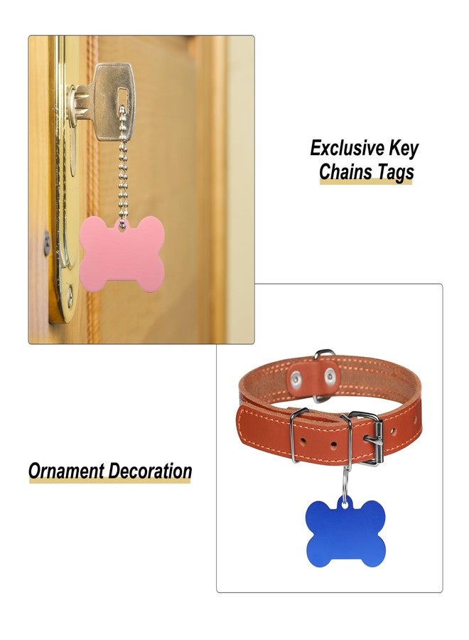 MECCANIXITY Bone Shaped Dog Tag Pet ID Tags, 38mmx25mm/1.5" x1 Metal Blue Blank Dog Tags Cat Tags with Ring for Dog Cat, Pendant Crafts, Pack of 30 - Image 5