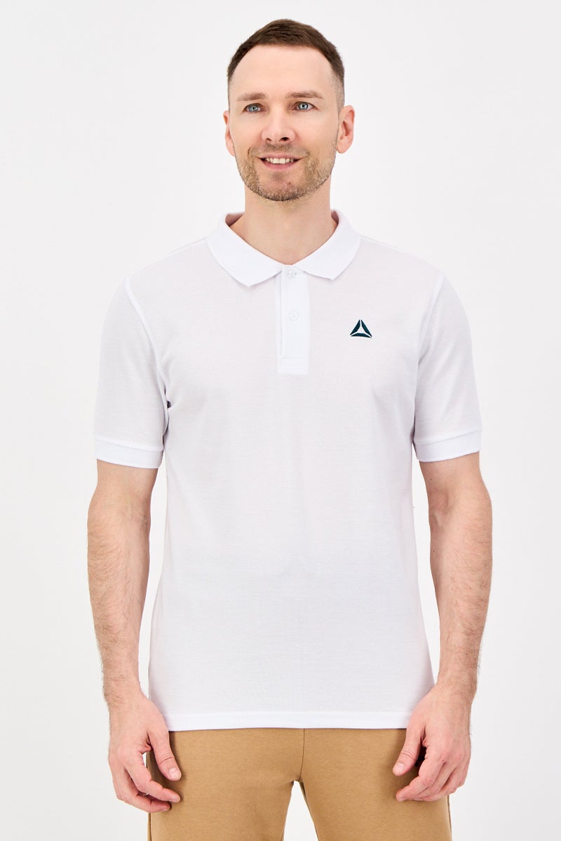 Reebok Men Sportswear Fit Short Sleeve Outdoor Polo Shirt, White - Image 1