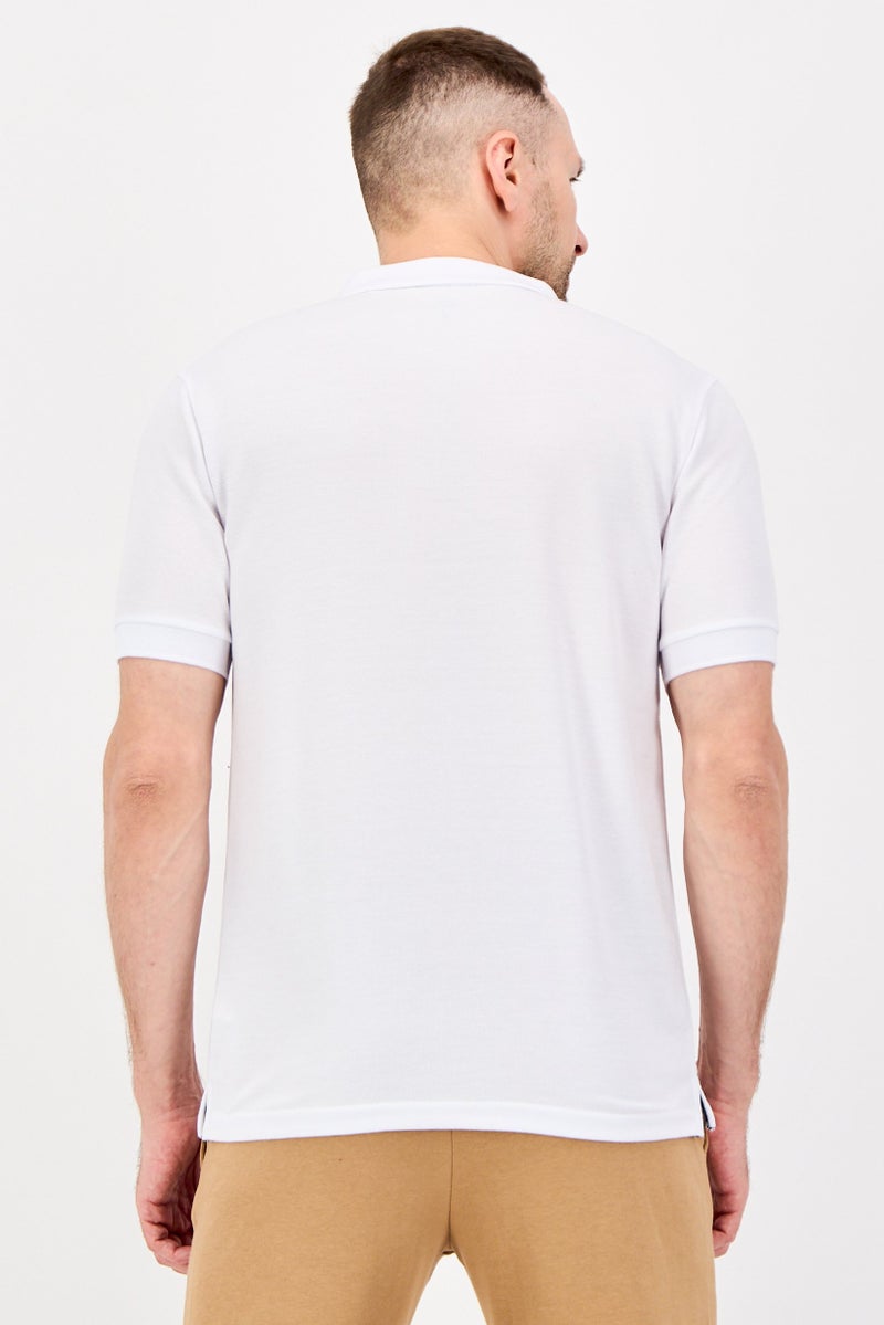 Reebok Men Sportswear Fit Short Sleeve Outdoor Polo Shirt, White - Image 3