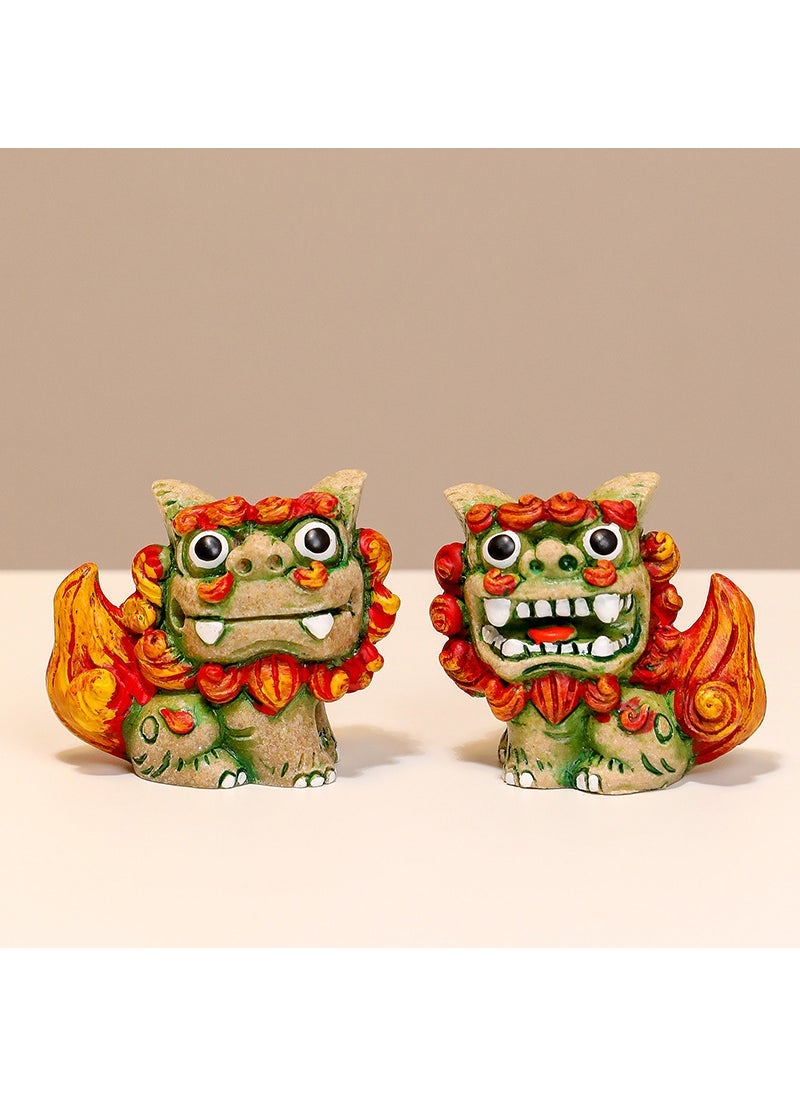 Arabest Creative Mazu Car Decoration Rock-colored lion [pair] 