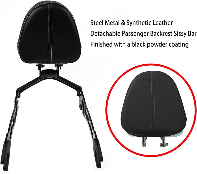 BAIONE Motorcycle Upright Sissy Bar Backrest for Indian Scout/Sixty 2015-2019 - Image 3