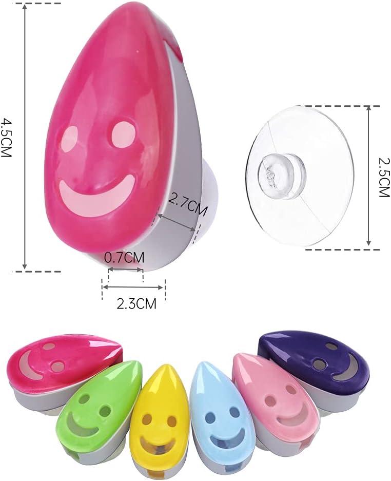 Synchain Toothbrush Holder Cover, 6pcs Toothbrush Head Cover Case Cap Suction Cup Portable Toothbrush Protector 6 Colors for Family, Kids, Travel - Image 4