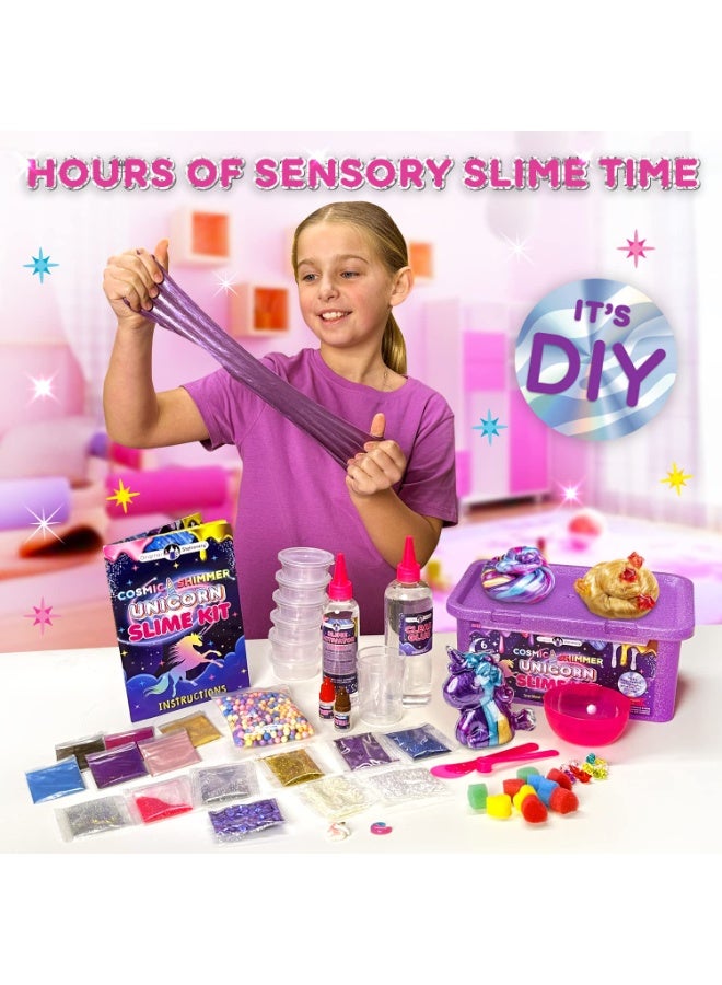 Slime Kit - Multicolor Unicorn Glitter & Glow-in-The-Dark Slime Gift for Girls Ages 7+ - DIY Creative Fun for Girls Crafts with Beads & Sparkles - Multicolor, Unicorn, Unscented - Image 3