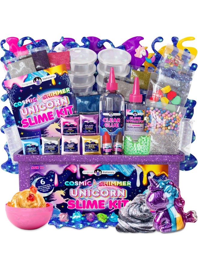 Slime Kit - Multicolor Unicorn Glitter & Glow-in-The-Dark Slime Gift for Girls Ages 7+ - DIY Creative Fun for Girls Crafts with Beads & Sparkles - Multicolor, Unicorn, Unscented - Image 1