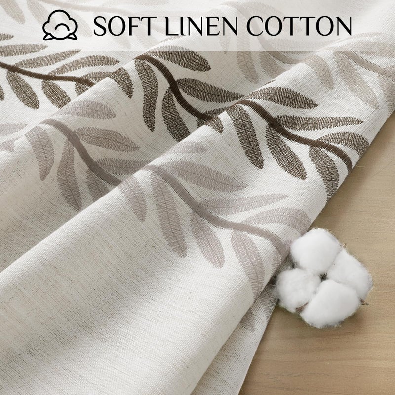 Softalker Linen Tablecloth Rectangle, Outdoor Waterproof Burlap Cotton Farmhouse Table Cloths with Tassel, Heavy Weight Wrinkle Free Table Cover for Dining, Party, Rustic - 55 x 70 Inch, Wine Leaf - Image 5