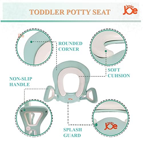 JUNIOR JOE Acrylonitrile Butadiene Styrene Foldable Potty Training Seat Chair With Handrails, Non-Slip Toilet Potty Stand And Ladder For Kids (Light Green) - Image 4