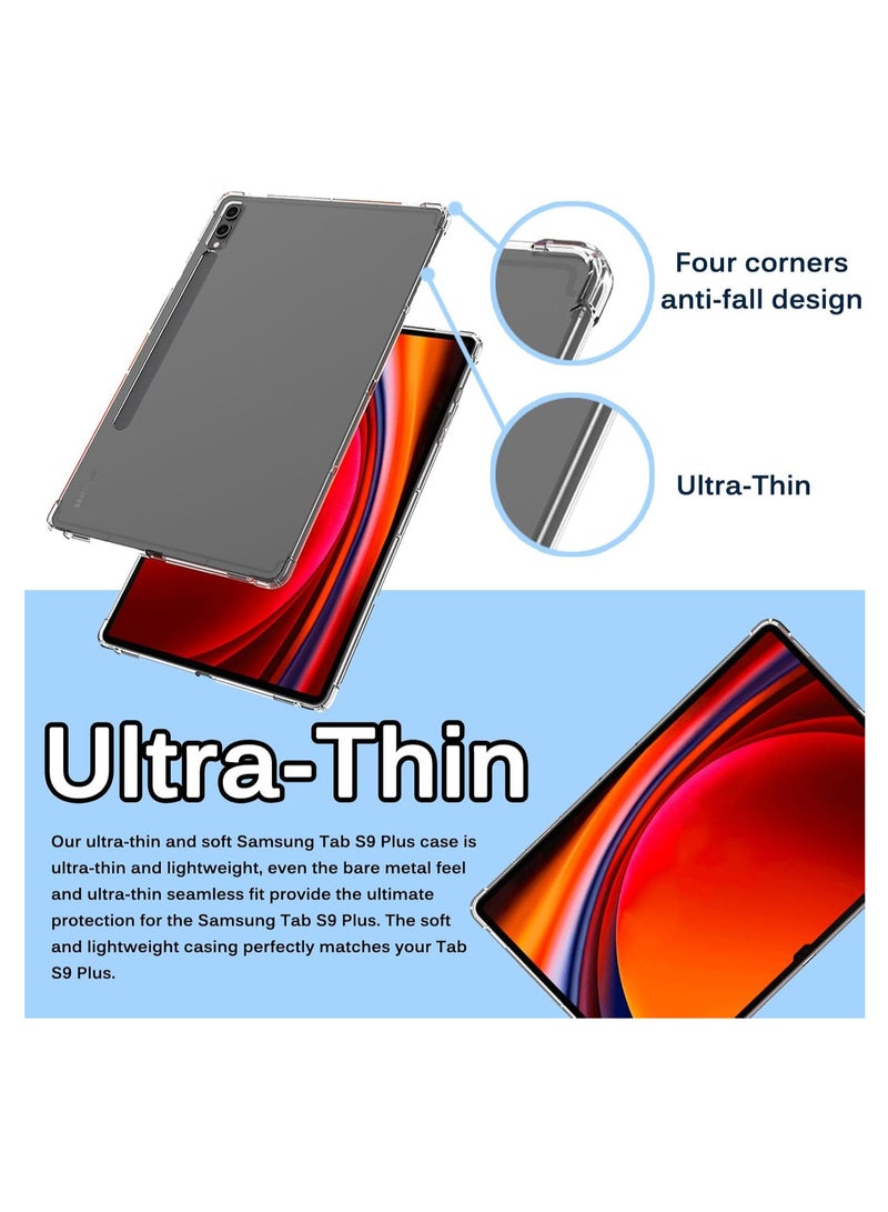 Case for Samsung Galaxy Tab S10 Plus 2024/ Galaxy Tab S9 Plus 2023 Tablet Case, Soft TPU Shookproof Slim Lightweight Anti-Scratch Protective Cover Case for Samsung Galaxy Tab S10 Plus-Clear  - Image 5