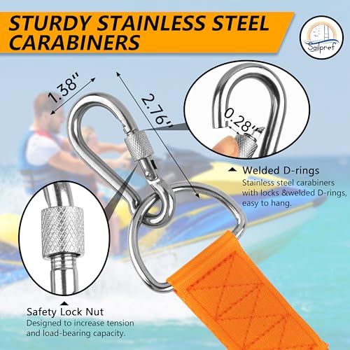 sailpref Boat Rope Ladder, 4 Step Boat Ladder, Heavy Duty 600lbs Strength with Carbon Fiber Reinforced Steps, Foldable Assist Boarding Rope Ladder for Inflatable Boat, Pontoon Boat, Sailboat, Kayak, Motorboat - Image 3
