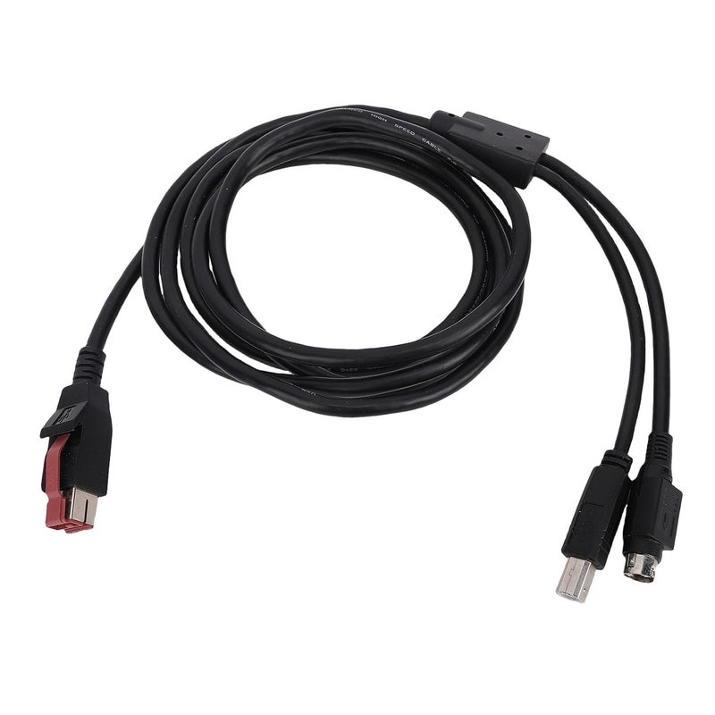 Dpofirs Printer Data Cable 1.8m, 24V Power USB A to USB 2.0 B Male & 3-Pin DIN Male Cord, 2-in-1 Design for Barcode Scanners and Label Printers - Image 4