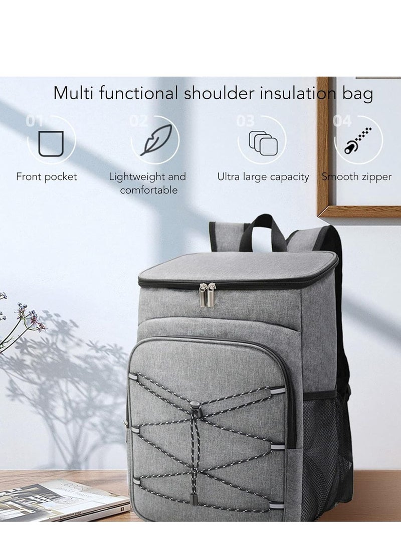 Food Delivery Backpack, Leakproof Reusable Thermal Backpack with Grab Handle, Oxford Cloth, Small Pocket, Insulated Pizza Bag  - Image 2