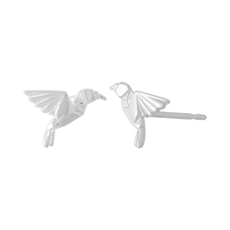Boma Jewelry Sterling Silver Origami Bird Stud Earrings - Image 1