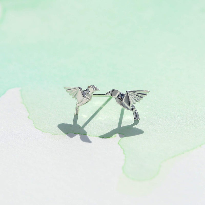 Boma Jewelry Sterling Silver Origami Bird Stud Earrings - Image 3