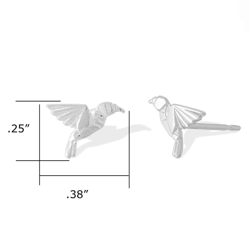 Boma Jewelry Sterling Silver Origami Bird Stud Earrings - Image 4