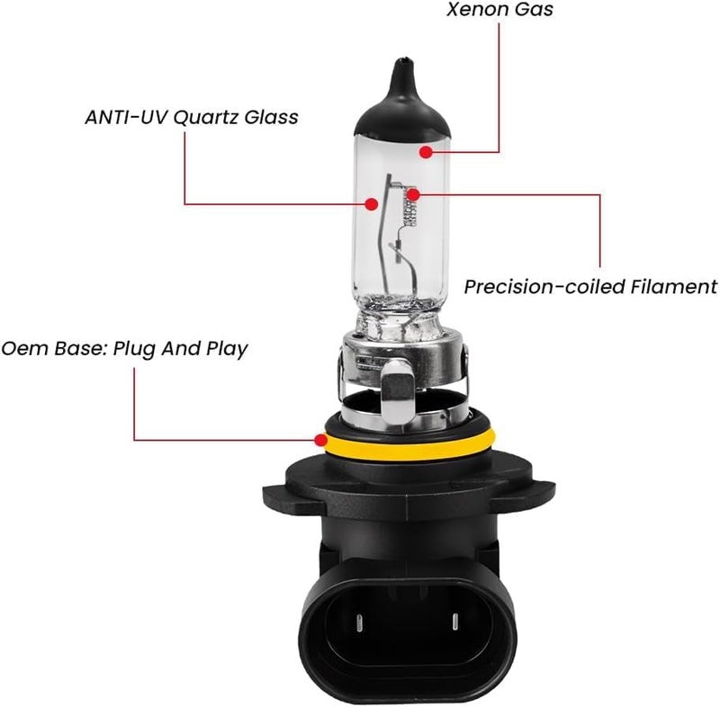 Feema Premium 9006 Halogen Headlight Bulb 12V/80W – Xenon Gas Filled, Anti-UV Quartz Glass, 1200 Lumens High Output, Made in Korea with German Technology - Image 2
