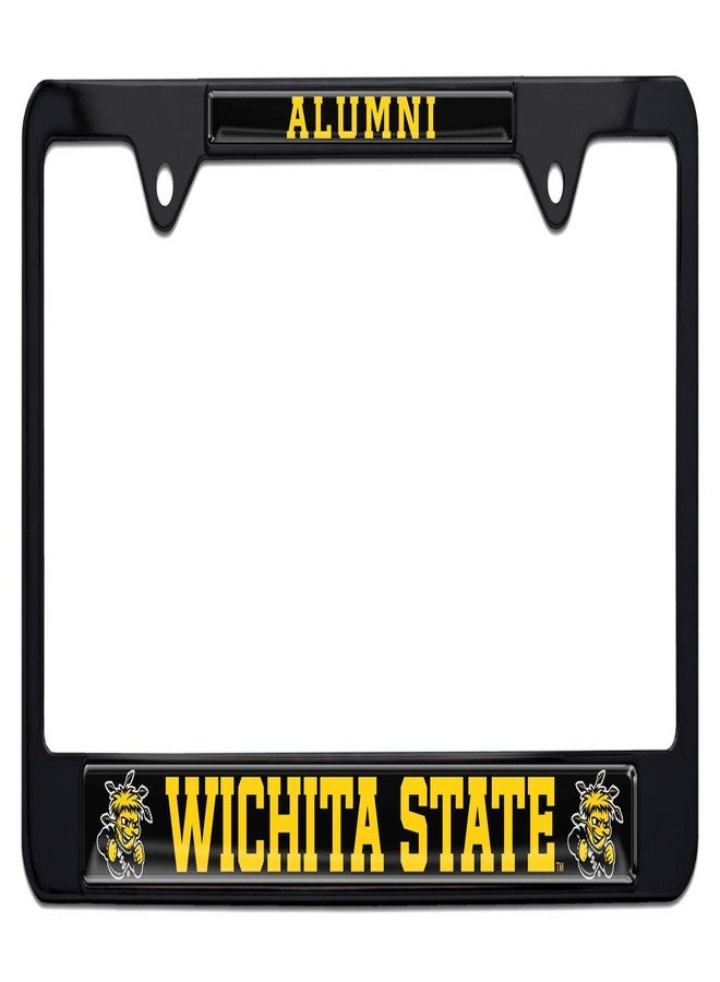 Elektroplate Officially Licensed Wichita State Alumni 3D Doming Black All-Metal Standard Size License Plate Frame Tag Holder for Cars/SUVs/Trucks Weatherproof Automotive Accessory - Image 1