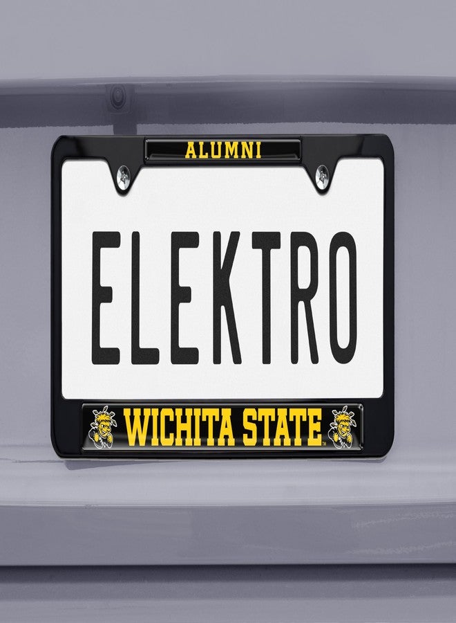 Elektroplate Officially Licensed Wichita State Alumni 3D Doming Black All-Metal Standard Size License Plate Frame Tag Holder for Cars/SUVs/Trucks Weatherproof Automotive Accessory - Image 2