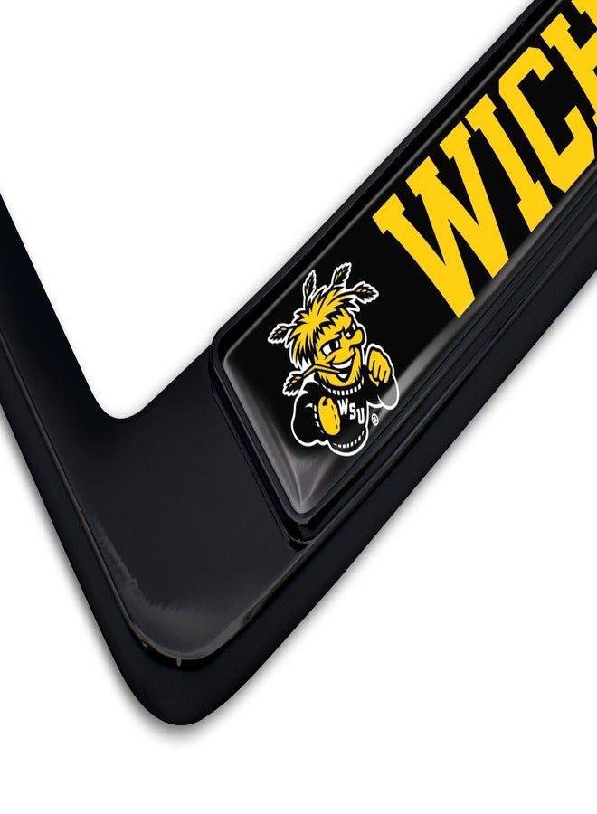 Elektroplate Officially Licensed Wichita State Alumni 3D Doming Black All-Metal Standard Size License Plate Frame Tag Holder for Cars/SUVs/Trucks Weatherproof Automotive Accessory - Image 3