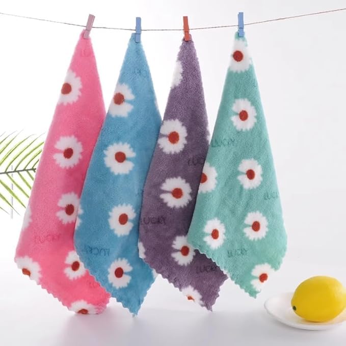 OAN Kitchen Cloth Microfiber Cleaning Towels, Double-Sided Dish Drying Reusable for House Furniture Table Window Glasses (Floral, 30x30 cm, Pack of 10) - Image 2