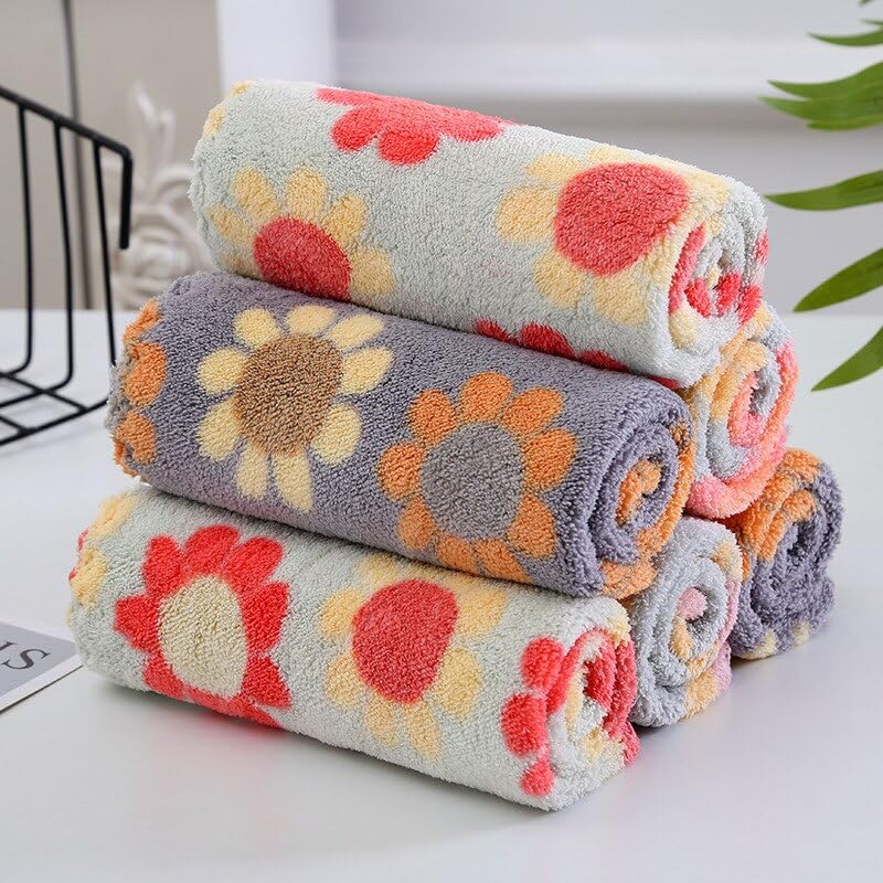 OAN Kitchen Cloth Microfiber Cleaning Towels, Double-Sided Dish Drying Reusable for House Furniture Table Window Glasses (Floral, 30x30 cm, Pack of 10) - Image 1