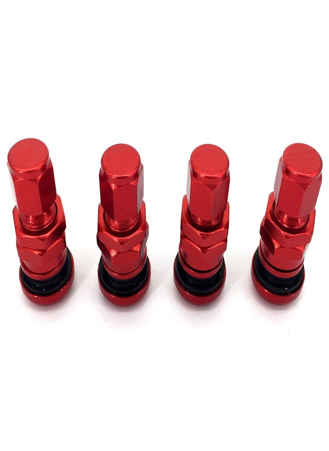 RAYS - 4 Aluminum Valve Stem Caps Wheels Rims Red - Image 1