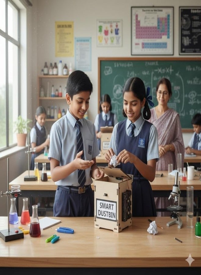 ESPtronics Smart Dustbin Project Working Model Kit Using IR Sensor for Science Exhibitions and School Projects - Image 5