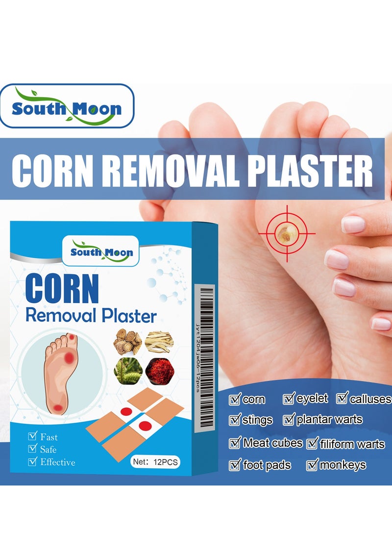 SOUTH MOON Self-Adhesive Corn Removers for Feet, 12PCS Corn Remover Breathable Callus Cushions Plants Composed Corn Pads Foot Care Callus Feet Remover Patch  - Image 2